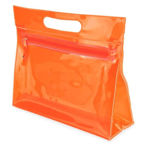 orange color beauty bag