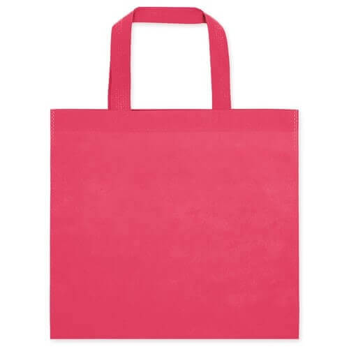 fuchsia color non woven bag with short handles