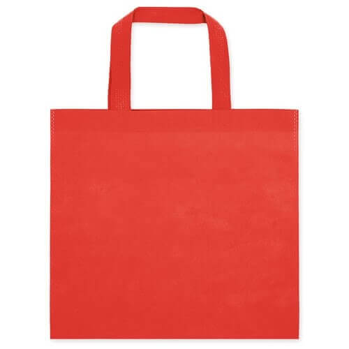 red color non woven bag with short handles