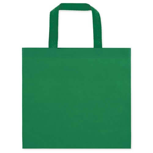 green color non woven bag with short handles