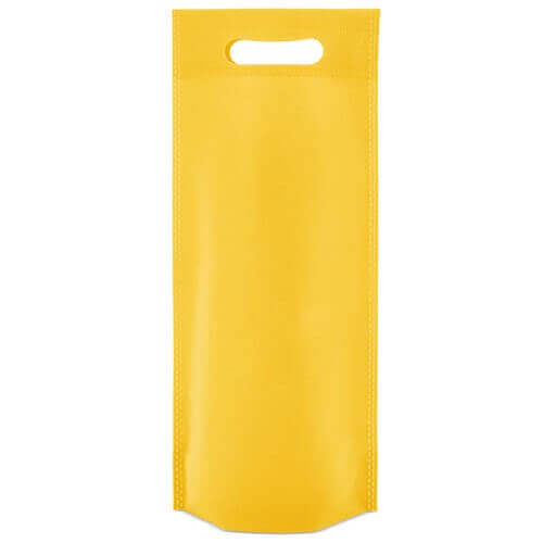 yellow color non woven bag with d cut handles