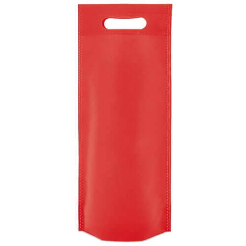 red color non woven bag with d cut handles