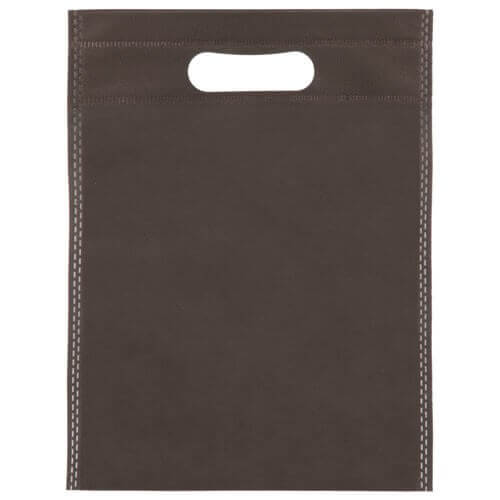 brown color non woven bag with d cut handles