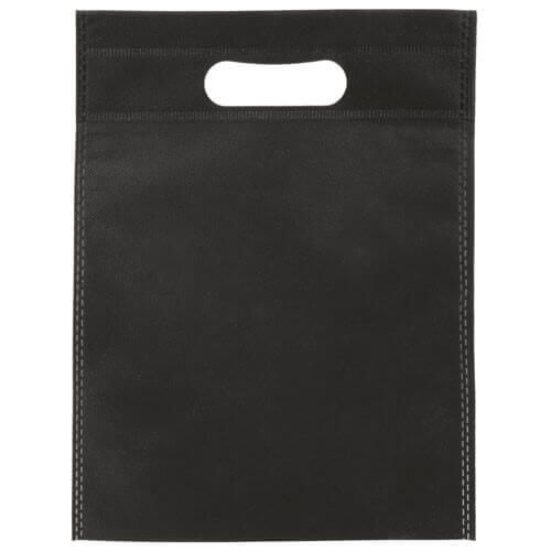 black color non woven bag with d cut handles