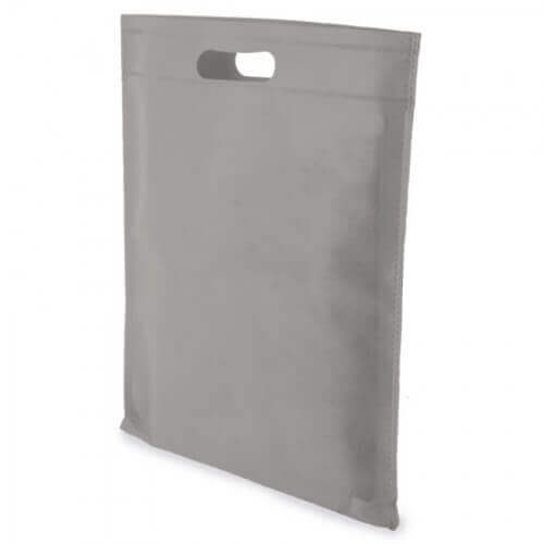 grey color non woven bag with d cut handles