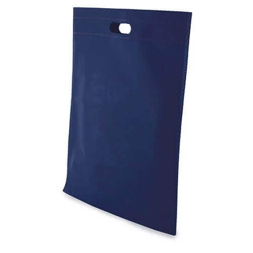 dark blue color non woven bag with d cut handles
