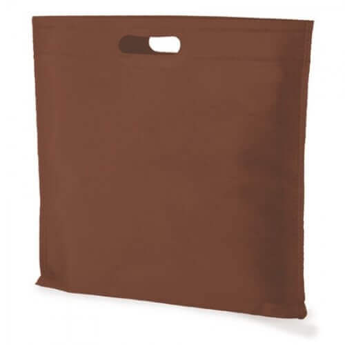 brown color non woven bag with d cut handles