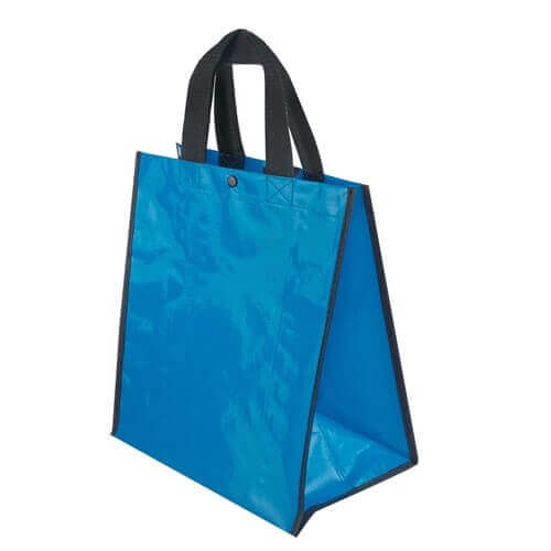 light blue clor pp woven bag with short handles
